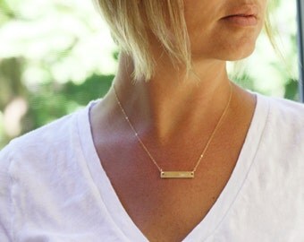 Gold Bar Necklace, Coordinates, Coordinate Necklace, Coordinates Jewelry, Delicate Gold Necklace, GPS Necklace, Longitude, Latitude, Custom