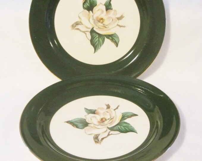 Vintage Homer Laughlin NAUTILUS LIFETIME CHINA Jade Rose Plate - Made in U.S.A., Dinner Plates, China Plants, Jade Rose Plates