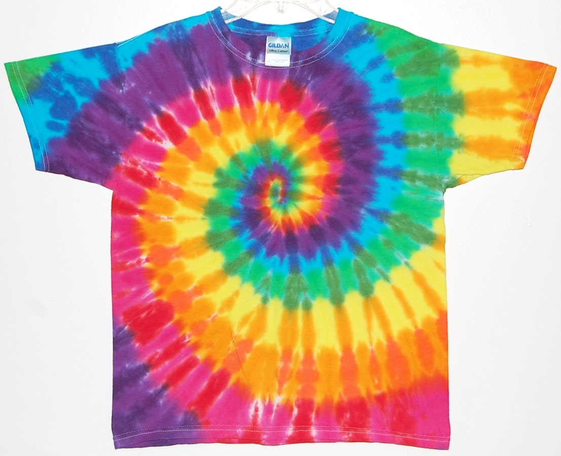 Rainbow TIE DYE Youth Shirt Rainbow PinWheel Tye Dye Kid sizes