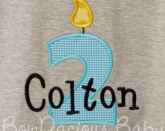 2nd Birthday Shirt, Boys Birthday Shirt, Monogrammed, Personalized, Any Age, Custom Colors, Boys Birthday Shirt