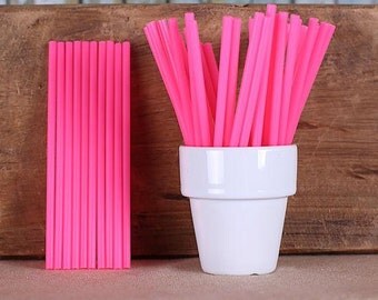 Hot Pink Lollipop Sticks, Small Pink Cake Pop Sticks, Valentine's Day Lollipop Sticks, Unicorn Lolly Sticks, Valentine's Sucker Sticks