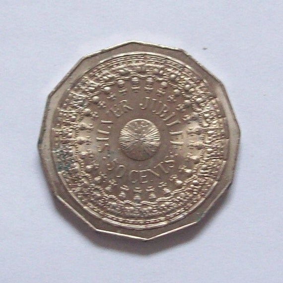 1977 QEII Silver Jubilee Coin Australia 50 Cent by greenlandturtle
