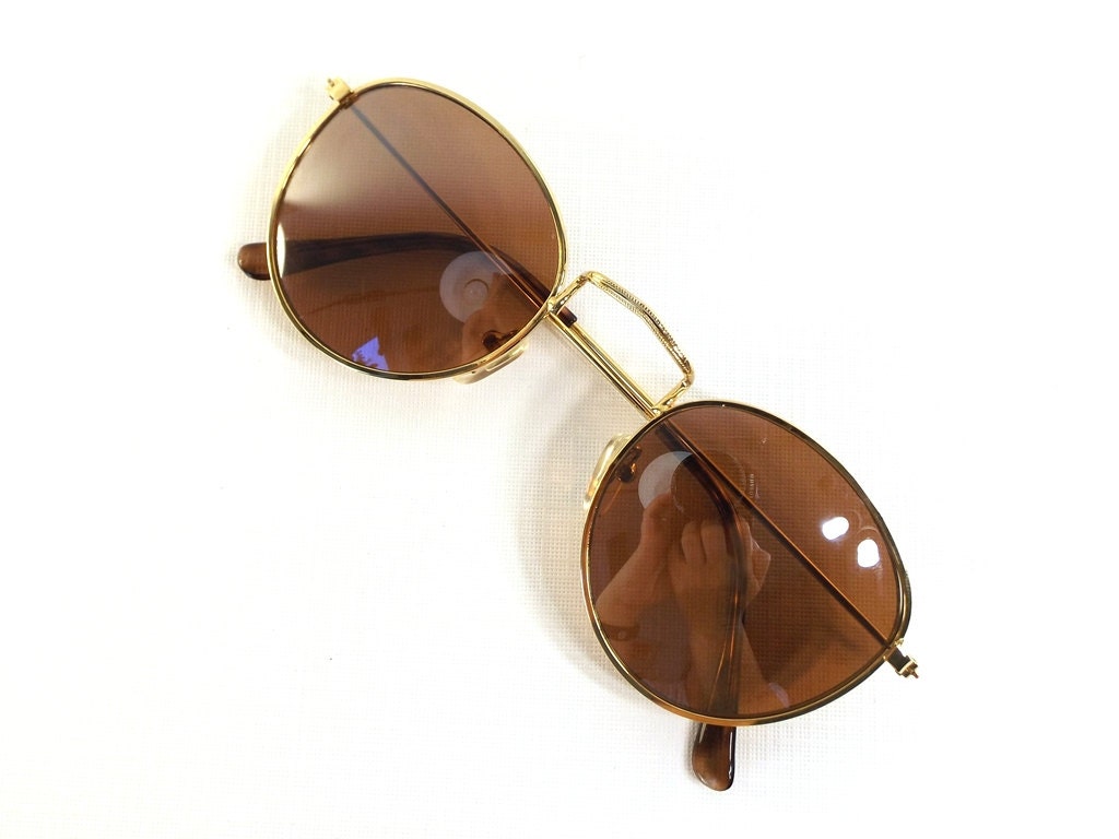 Vintage 90s Deadstock Sunglasses Round Metal Frame Sun Glasses 