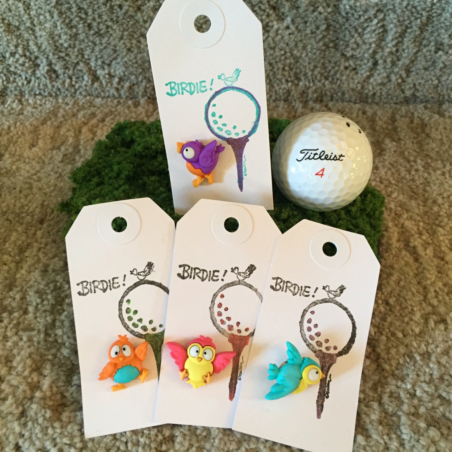 Golf BIRDIE pins by rjhcalligraphy on Etsy