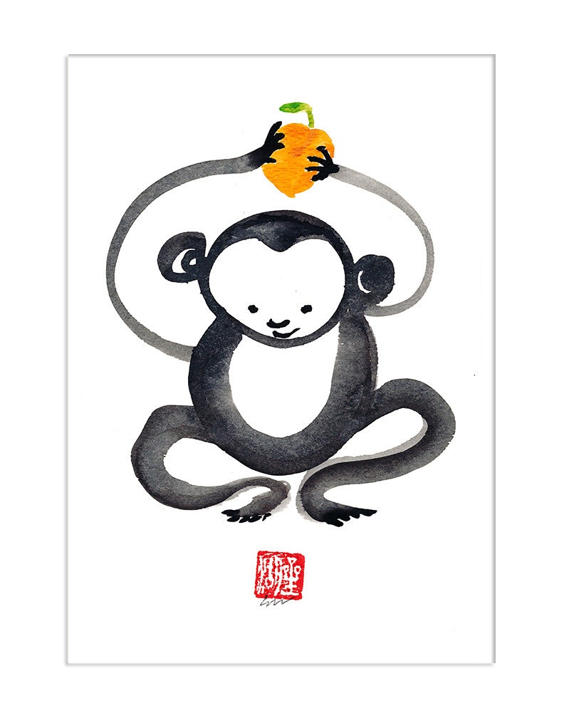 Monkey Chinese Zodiac Happy New Year of the Monkey by ZenBrush