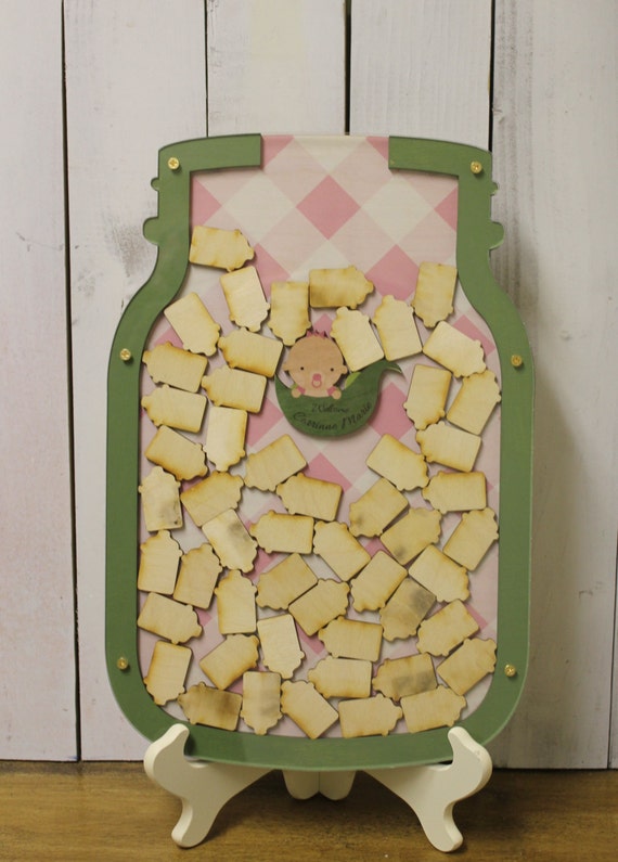 Baby Shower/Top Drop Frame/Guest Book/Unique/Alternative/Sweet