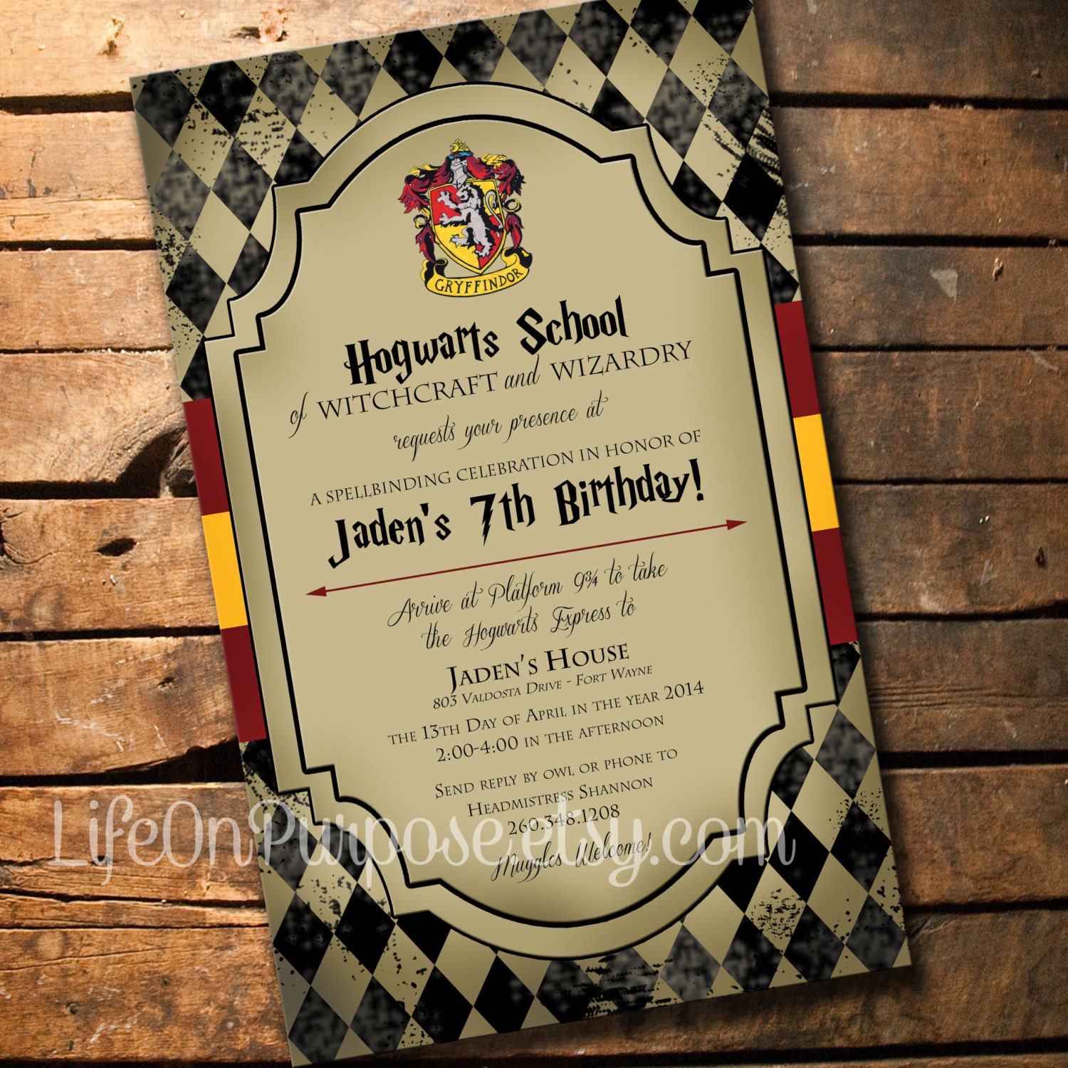 Harry Potter Birthday Invitation