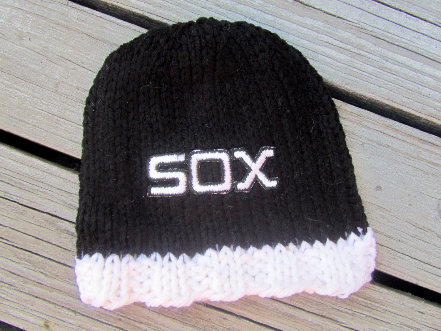 CHICAGO WHITE SOX Hand Knit Baby Hat Chicago White Sox Baby