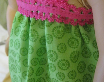 Doll Green and Pink Nightgown; doll clothes for 18 inch doll