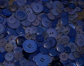 100 Dark Deep Blue, NAVY BLUE assorted Buttons, Assorted Size Mix Grab Bag Crafting (1494)