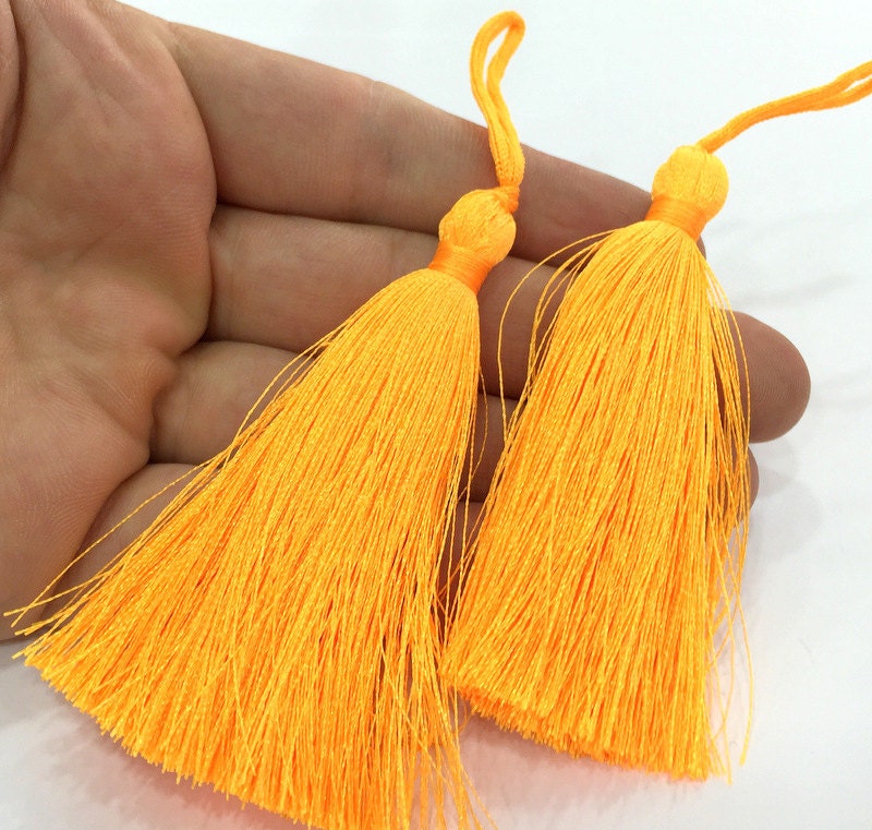 2 Neon Orange Tassel (78 mm 3 inches) G9607 from AZsupplies on Etsy
