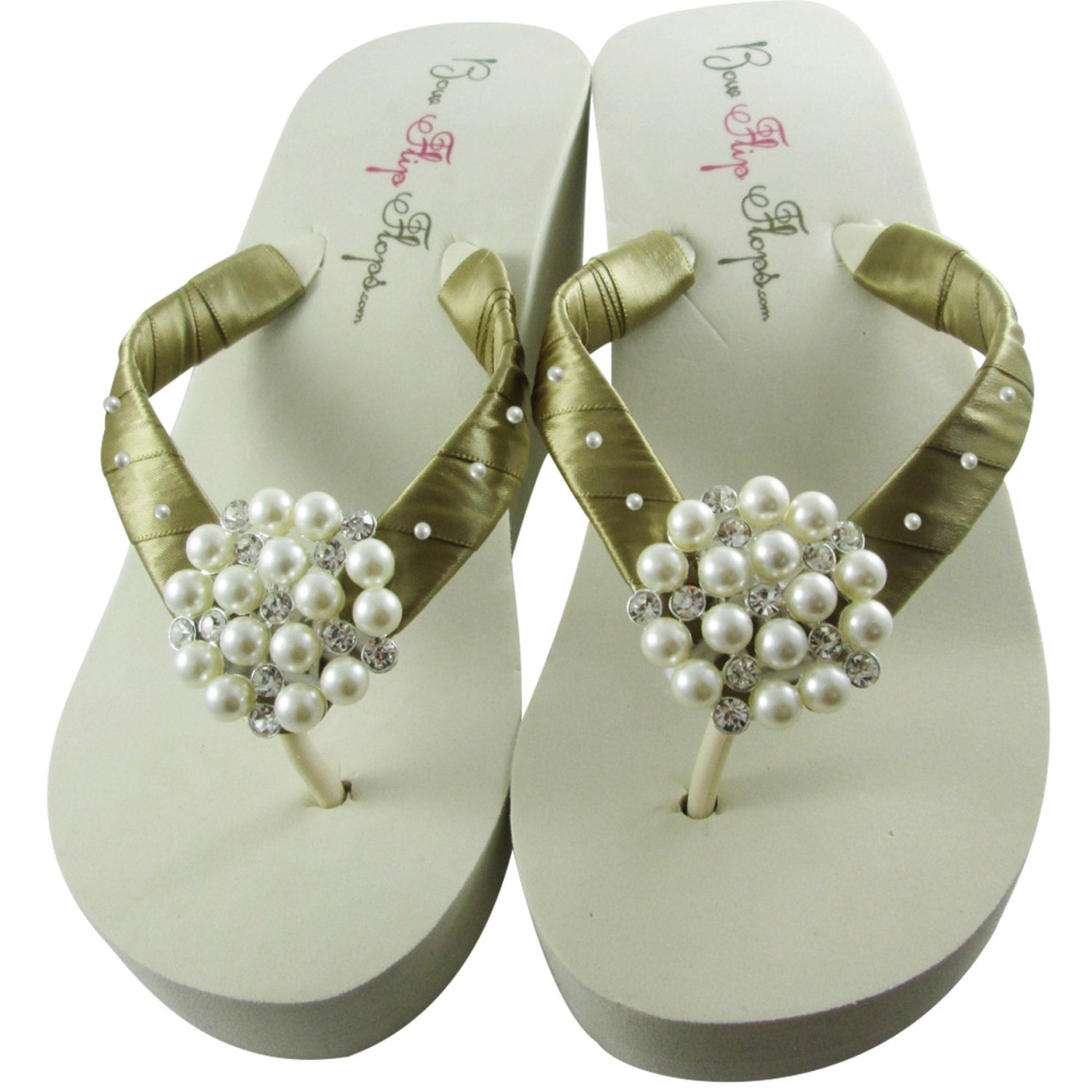 jewelled wedge flip flops