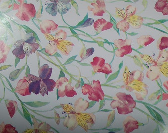 French New Old Stock, Department Store Wrapping Paper ~ "Sweetpeas" designed by Mary J. Woodin for by Familyline Inc. ~ approx. 96 yards