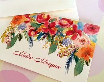 Personalized Note Cards, Thank You Cards - Set of 8