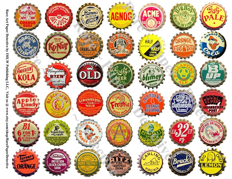 Soda Bottle Caps Digital Clip Art 42 Pop Bottle Caps ClipArt