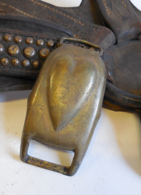 Vintage Horse brass Buckle Bridle Equestrian tack by SalvageRelics