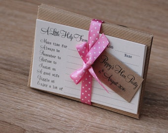 Hen Party Advice Game Cards - kraft and pink - set of 8