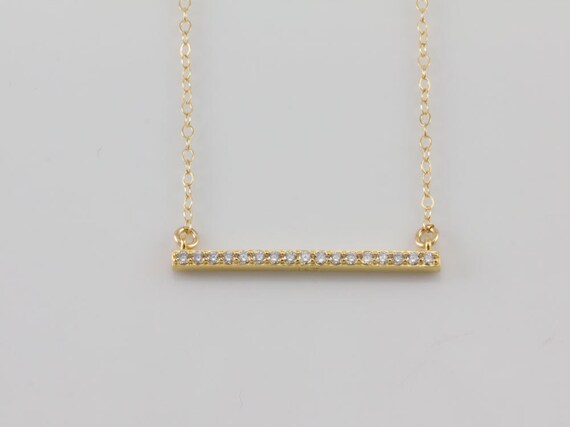 Cubic zirconia bar necklace Clearance