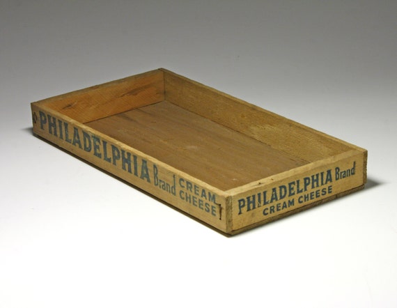 Vintage Wood Cheese Box for Philadelphia Cream Cheese circa