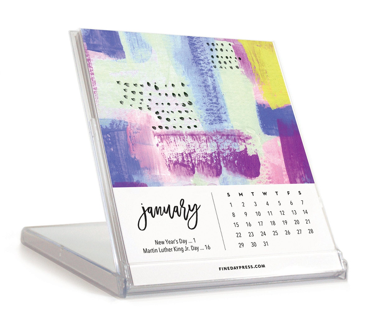 2017 Desk Calendar with Stand Desk Calendar Desk by finedaypress