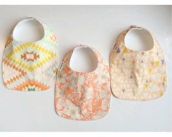 Southwestern Baby Bibs - YOU CHOOSE Girls Tribal Teething Bib / Aztec Baby Bib / Boho Baby Bib / Triple Layer Flannel by Babiease