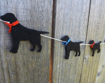 Black Labrador Garland, Labrador art, Dog Garland, Dog Bunting, Gift for Labrador, Labrador Retreiver, Labrador, Dog Lovers Gift