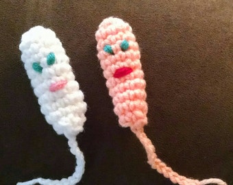 Crochet cat toy tampons