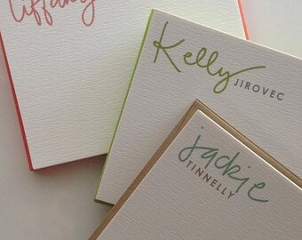 Handwritten Name Card - Handwritten Note Cards, Handwritten Name Stationery, Personalized Notecard Set, Personalized Stationery, bridesmaids