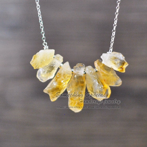 Natural citrine crystal necklace Clearance