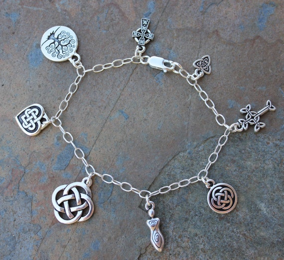 Celtic symbols Silver Anklet or Women's Plus Size Charm