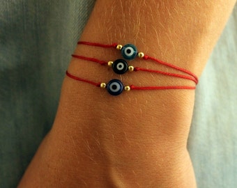 Evil eye bracelet, red string bracelet, nazar bracelet, talisman jewelry, lucky amulet, protection bracelet, spiritual bracelet