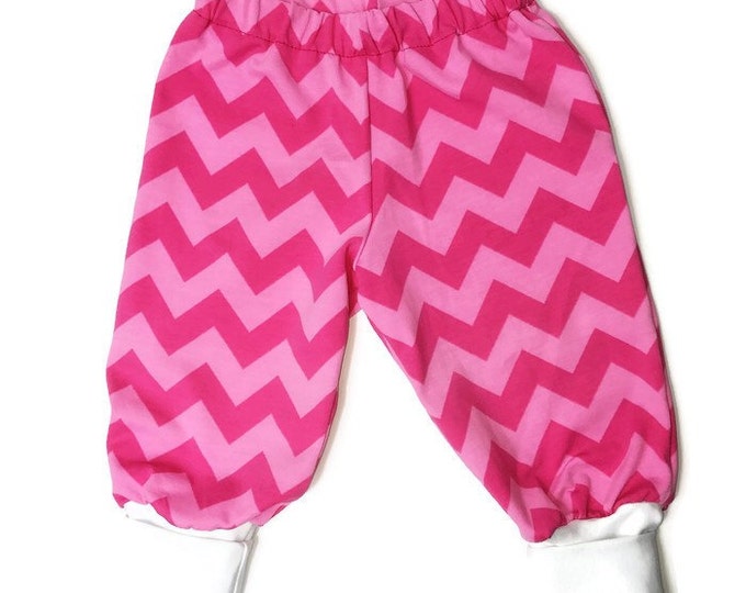 Baby girls pants, pink pants, girls outfit, soft pants, size NB - 24 m