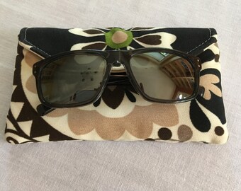 Eye Glass Case1515E Designer Fabric Eyeglass Case, Sunglass Case, Accessory Bag, Modern Floral, Up Cycled Fabric, Case, Cover