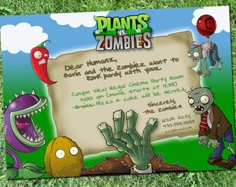 Plants VS Zombies party invitation *Digital Download*