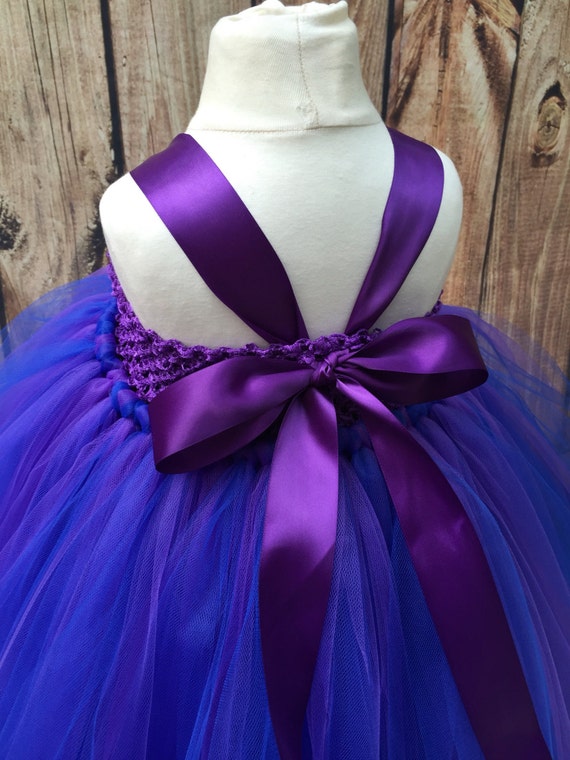 Purple and royal blue girls tulle dress purple by AnaBeanDesigns