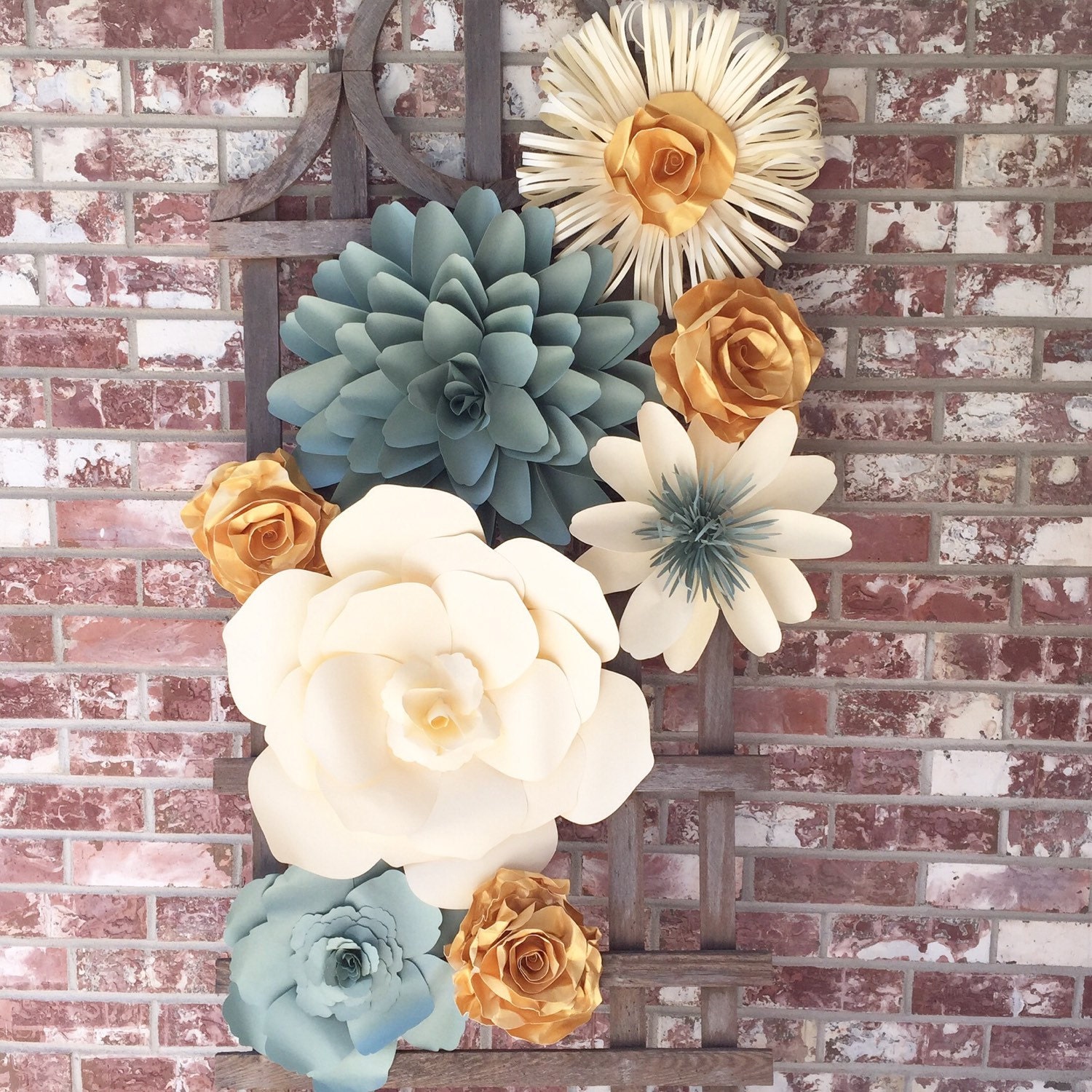 Large Paper Flower Wall Decor for Weddings by BarbAnnDesigns