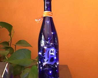 Detroit Tigers lighted wine bottle