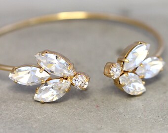 Bridal Wedding Bracelet,Swarovski Crystal Bracelet,Bridal Crystal Cuff,Bridesmaids Jewelry,Cuff Bracelet,Open cuff Bracelet,Crystal Bracelet