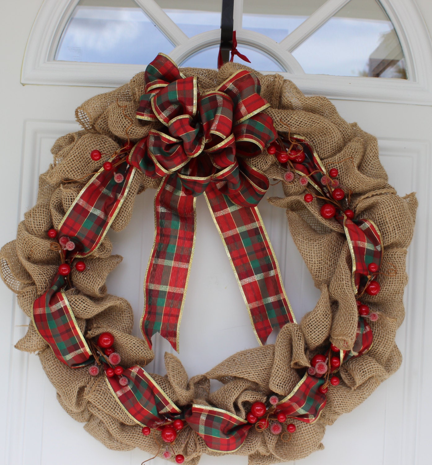 Burlap wreath outdoor door wreath front door wreath Burlap