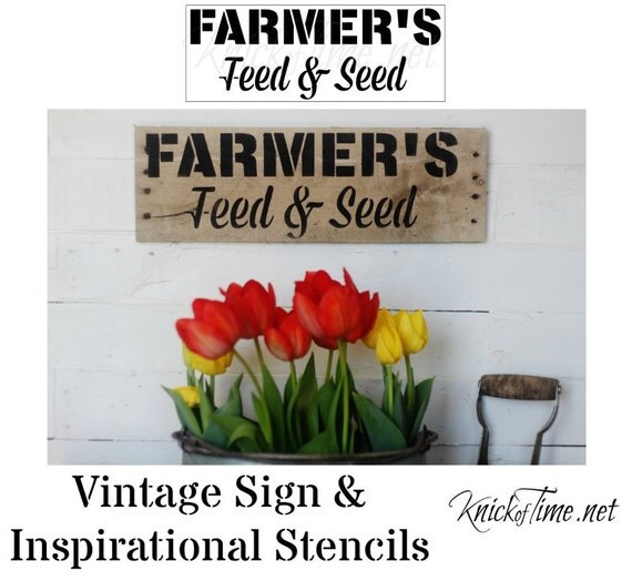 Farmhouse Farmers Feed and Seed Stencil Make your own signs