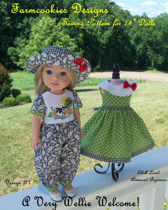 WELLIE WISHER® PDF Sewing Pattern: A Very Wellie Welcome! / Sewing Pattern for 14" American Girl Wellie Wishers®