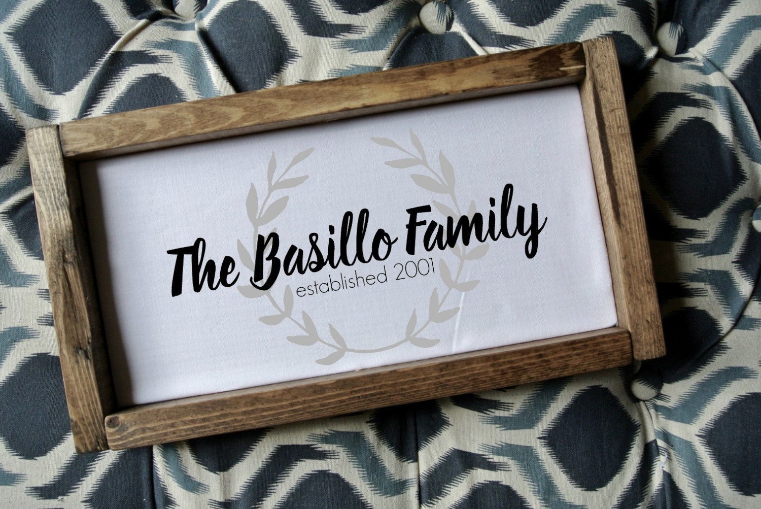 Family Name wood frame Custom Frame Personalized Sign