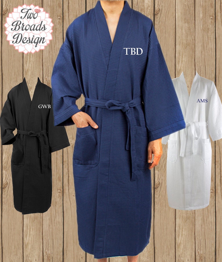 Monogrammed Mens Waffle Robe Mens Robe Man Robe Groom Robe