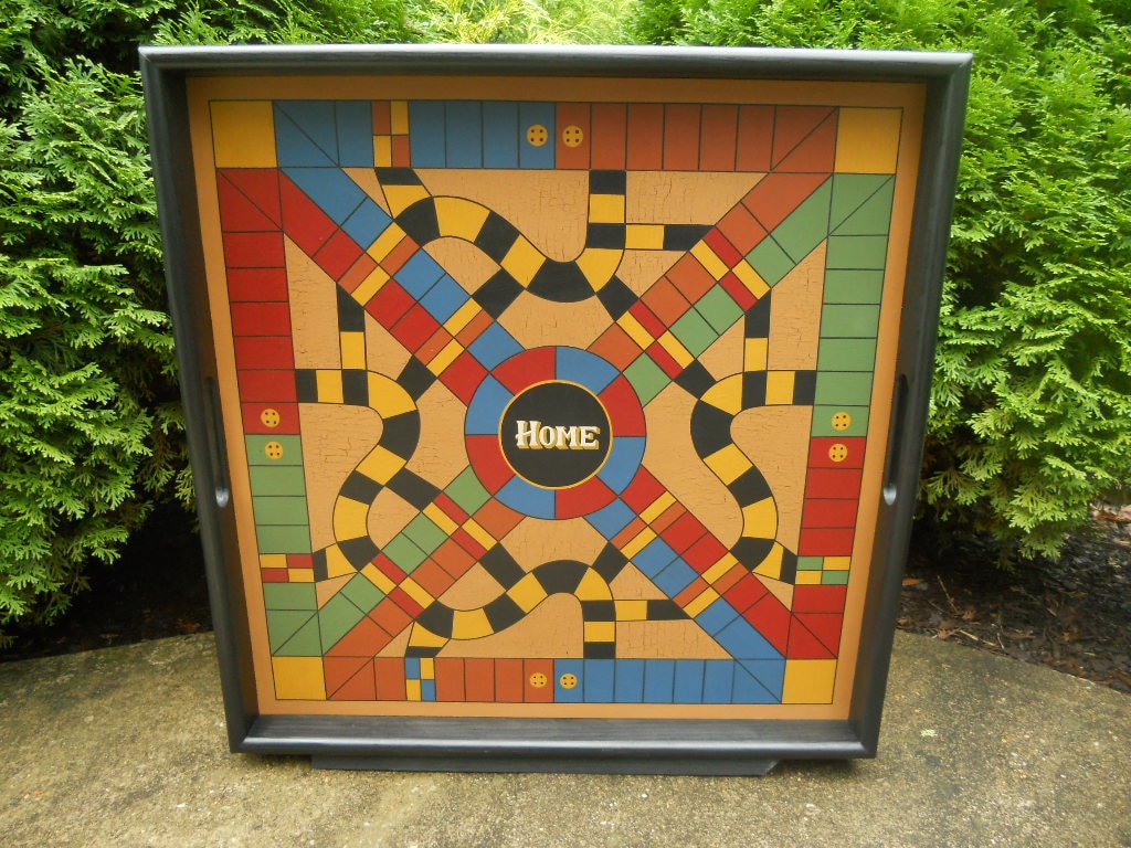 Parcheesi Game Board with Tray Frame 25 x 25