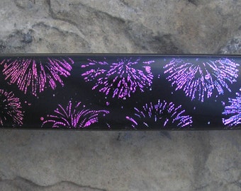 Fireworks Barrette Fused Dichroic Glass Barrette French Barrette Firework Jewelry