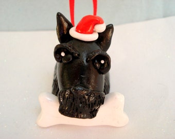 Scottish Terrier Ornament Polymer Clay Scottie Christmas Ornament Pet Ornament Christmas Decoration Puppy Ornament Christmas Ornaments