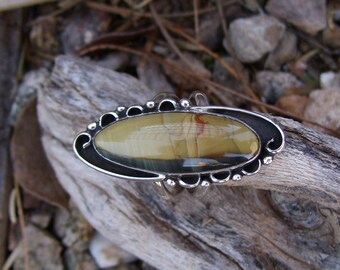 Blue Mountain Picture Jasper Ring Size 8