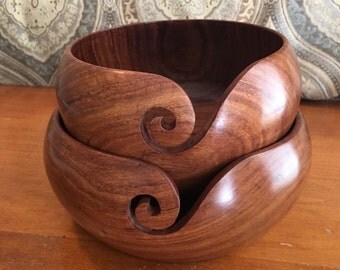 Wooden Yarn Bowl, Choose From 2 Sizes, 6 Inch or 7 Inch, Protect Your Yarn, Lightweight, Durable, Indian Rosewood, Sheesham Wood, Handmade