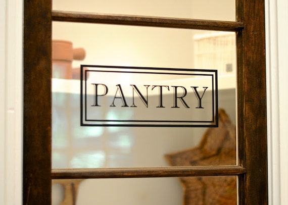  Pantry Vinyl Decal Pantry Door Decal Glass Door Decal Vinyl