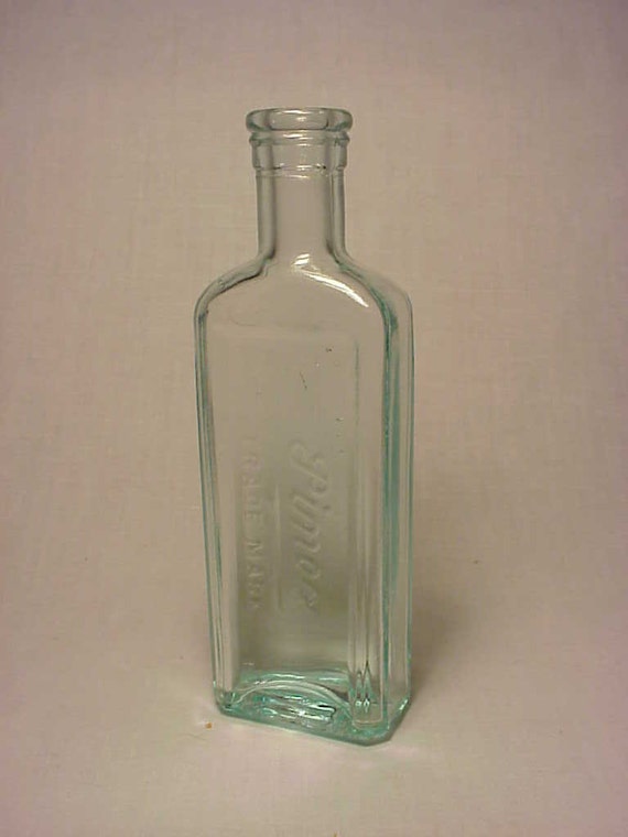 c1920s Pinex Trade Mark Aqua Glass Cork Top Medicine bottle